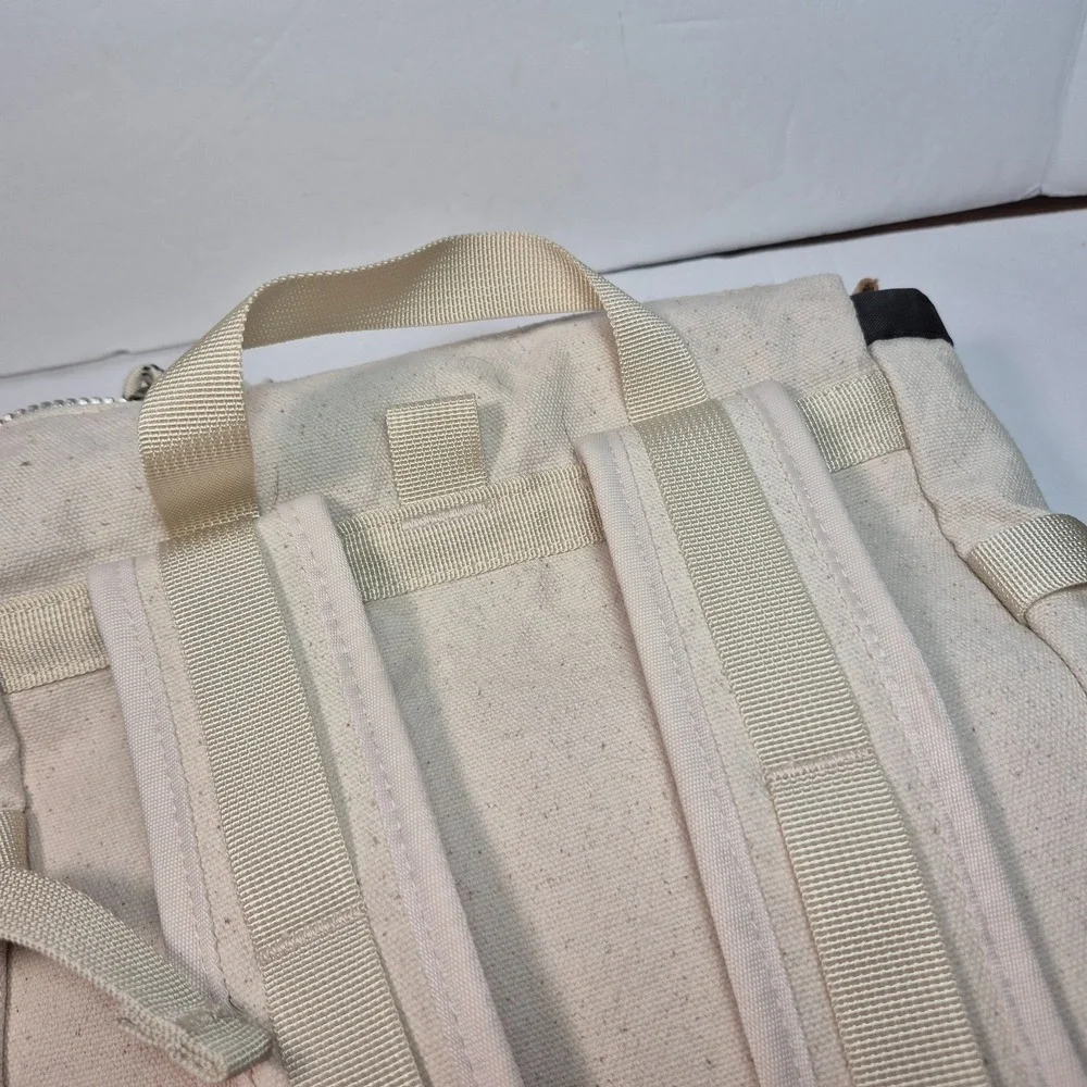 Topo Designs Rover Pack Mini Canvas Backpack Cream Canvas Black Interior